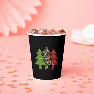 Buffalo Plaid Merry Christmas Tree Family Matching Paper Cups