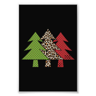 Buffalo Plaid Merry Christmas Tree Family Matching Photo Print