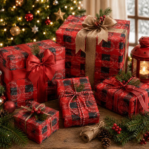 Buffalo Plaid Merry Christmas Wrapping Paper
