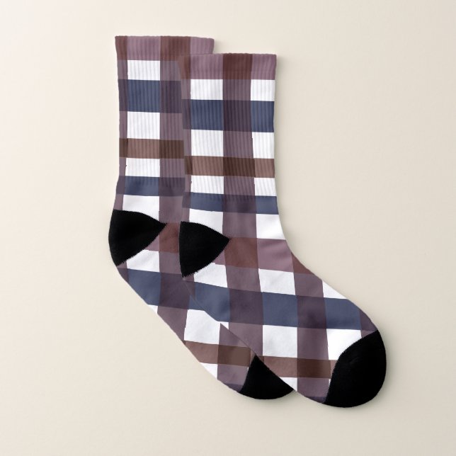 Buffalo Plaid Modern Cute Check Pattern Socks (Pair)