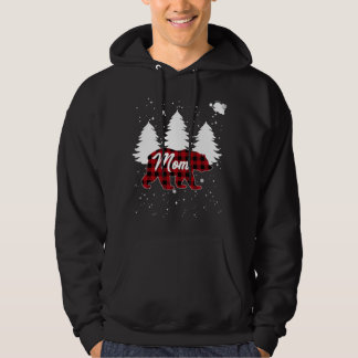 Buffalo Plaid Mom Bear Christmas Tree Pajama Famil Hoodie