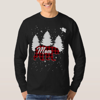 Buffalo Plaid Mom Bear Christmas Tree Pajama Famil T-Shirt