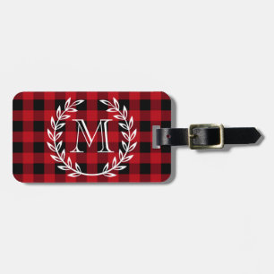 Buffalo Plaid Monogram Luggage Tag