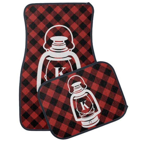 Buffalo Plaid Monogram Oil Lantern Car Mat