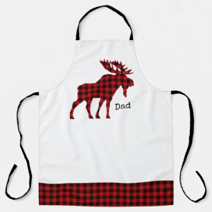 Buffalo Plaid Moose Personalized Apron