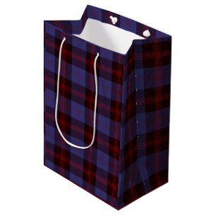Buffalo plaid navy blue red  medium gift bag