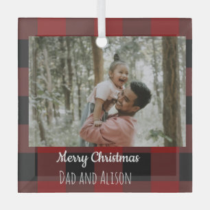 Buffalo plaid one glass ornament