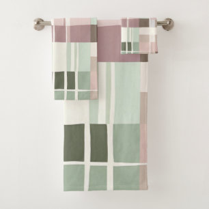Buffalo Plaid Pastel Cozy Cottagecore Bathrooms Bath Towel Set