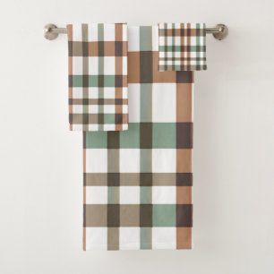 Buffalo Plaid Pastel Cozy Cottagecore Bathrooms Bath Towel Set