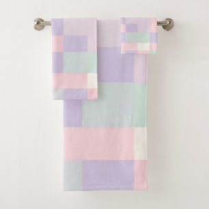Buffalo Plaid Pastel Cozy Cottagecore Bathrooms Bath Towel Set