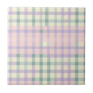 Buffalo Plaid Pastel Rustic Cottagecore Homes Tile