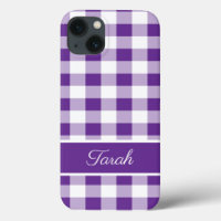 Buffalo Plaid Pattern Purple White Personalize