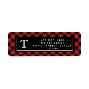 Buffalo Plaid Pattern Return Address Labels
