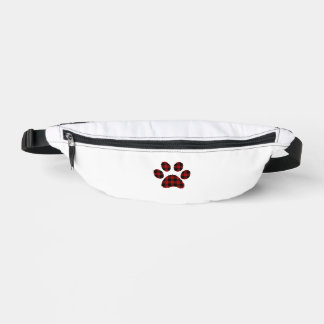 Buffalo Plaid Paw print Dog or Cat Lovers Christma Fanny Pack