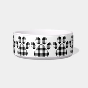Buffalo Plaid Pawprints Bowl