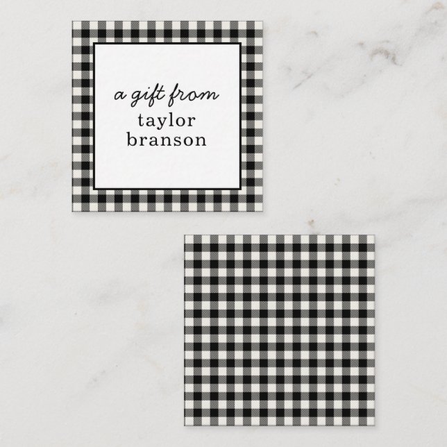 Buffalo Plaid Personalized Gift Enclosure Cards (Front/Back)