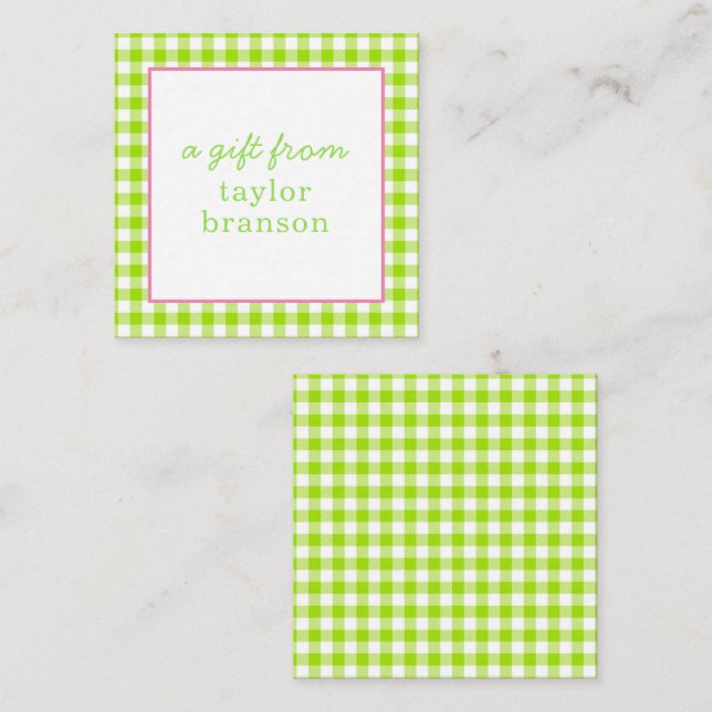 Buffalo Plaid Personalized Gift Enclosure Cards (Front/Back)