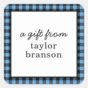 Buffalo Plaid Personalized Gift Stickers