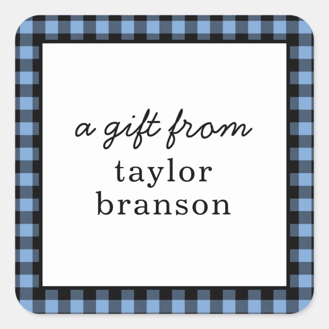 Buffalo Plaid Personalized Gift Stickers (Front)