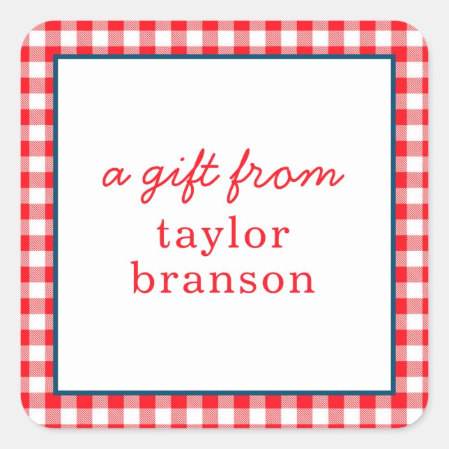 Buffalo Plaid Personalized Gift Stickers (Front)