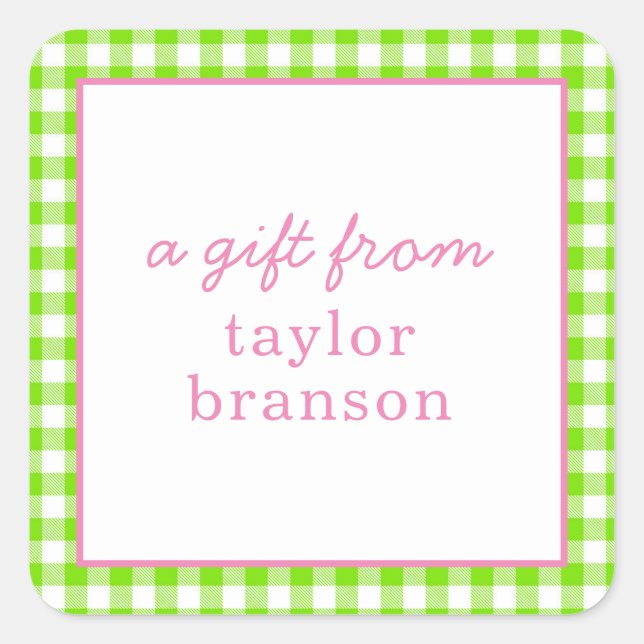 Buffalo Plaid Personalized Gift Stickers (Front)