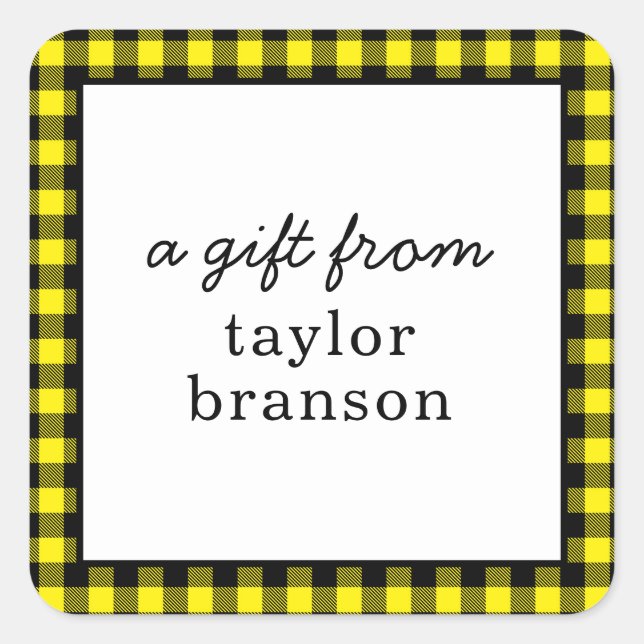 Buffalo Plaid Personalized Gift Stickers (Front)