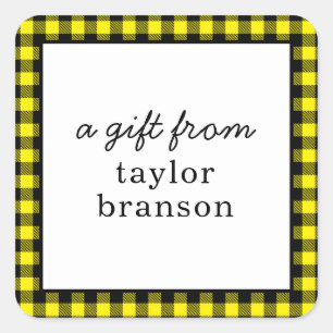 Buffalo Plaid Personalized Gift Stickers