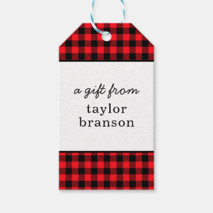 Buffalo Plaid Personalized Gift Tags