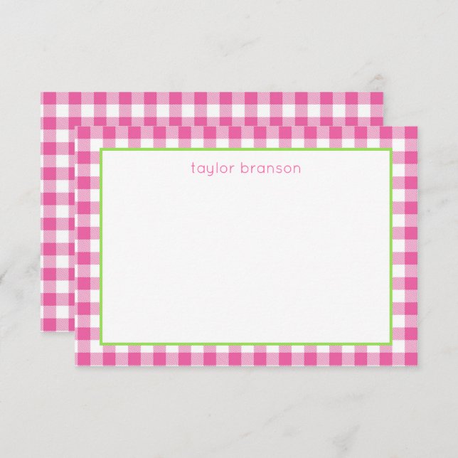 Buffalo Plaid Personalized Note Cards (Front/Back)