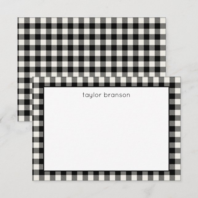 Buffalo Plaid Personalized Note Cards (Front/Back)
