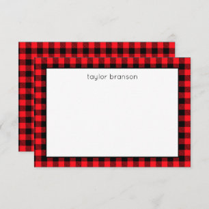 Buffalo Plaid Personalized Note Cards