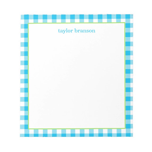 Buffalo Plaid Personalized Notepad (Front)