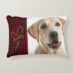  Buffalo  Plaid  Pet  photo Accent Pillow