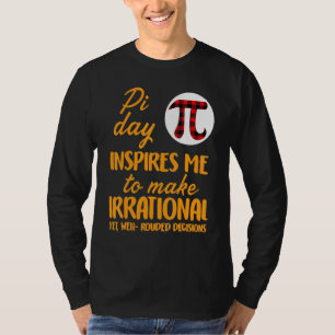 Buffalo Plaid Pi Symbol Pi Day Inspires Me Math T-Shirt