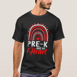 Buffalo Plaid Pre K Has My Heart Teacher Cute Vale T-Shirt