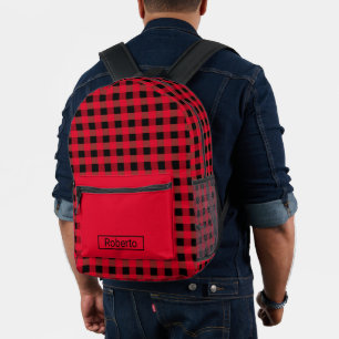 Buffalo plaid  printed backpack