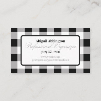 Buffalo Plaid Professional Organizer Business Card