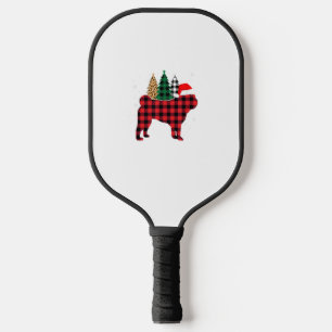 Buffalo Plaid Pug Dog Tree Leopard print Christmas Pickleball Paddle