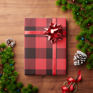Buffalo Plaid Red and Black Wrapping Paper