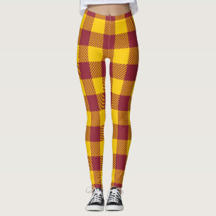 Buffalo Plaid - Red and Gold Leggings