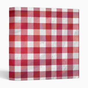 Buffalo Plaid Red and White Binder