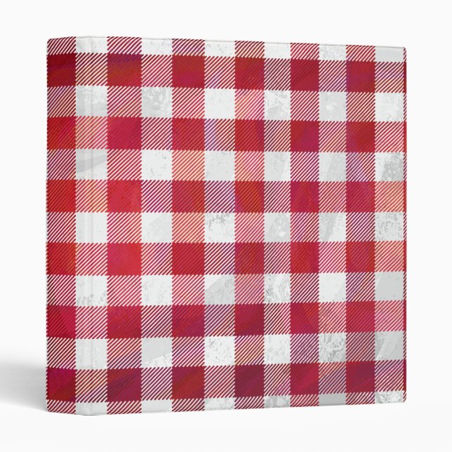 Buffalo Plaid Red and White Binder (Front/Spine)