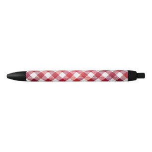 Buffalo Plaid Red and White Black Ink Pen