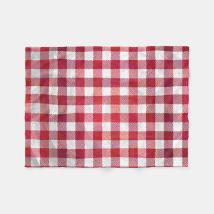 Buffalo Plaid Red and White Fleece Blanket