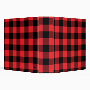 Buffalo Plaid Red Black Check Binder