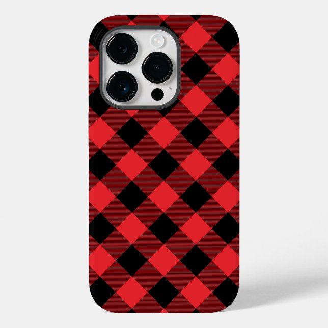 Buffalo Plaid Red Black Check Case-Mate iPhone Case (Back)