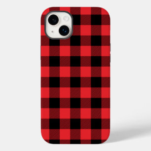 Buffalo Plaid Red Black Check Case-Mate iPhone 14 Plus Case