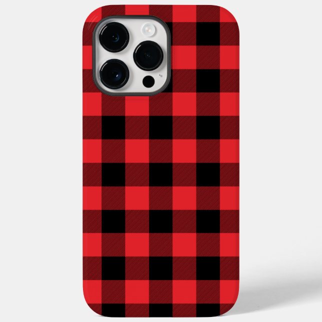 Buffalo Plaid Red Black Check Case-Mate iPhone Case (Back)