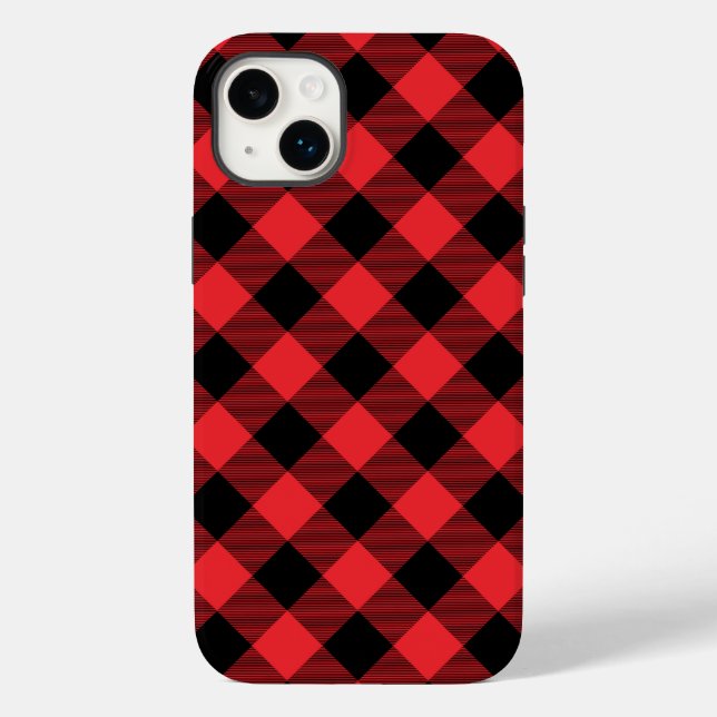 Buffalo Plaid Red Black Check Case-Mate iPhone Case (Back)