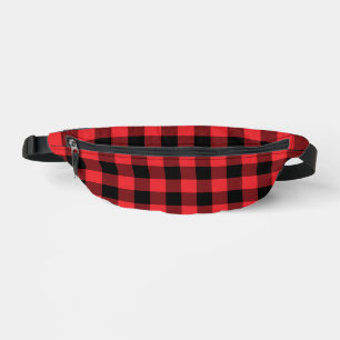 Buffalo Plaid Red Black Check Fanny Pack